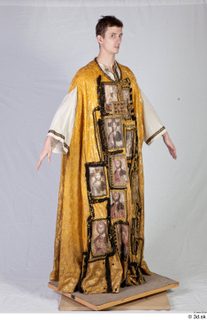  Photos Medieval Monk in yellow suit 1 Medieval clothing a poses medieval monk white shirt whole body 0006.jpg